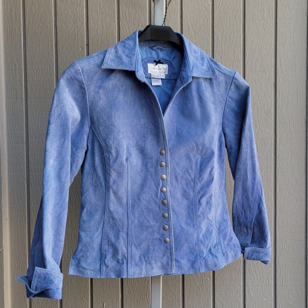 Live a Little Blue Suede Button-Front Jacket
